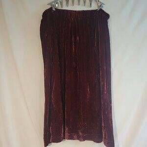 Roaman's Burgundy Velour Elastic Skirt 28W PLUS